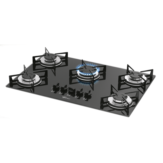 Fogao Cooktop 5b. Aut.Vidro Pt Fit