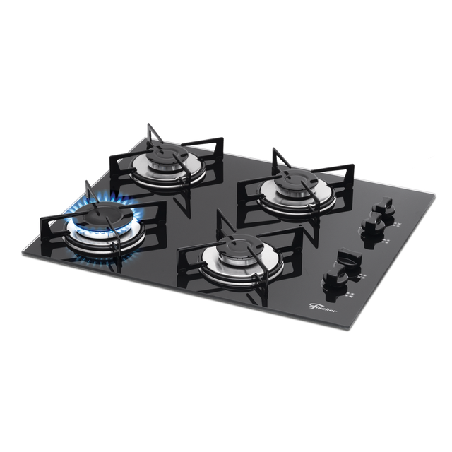 Fogao Cooktop 4b. Aut.Vidro Pt Fit Line