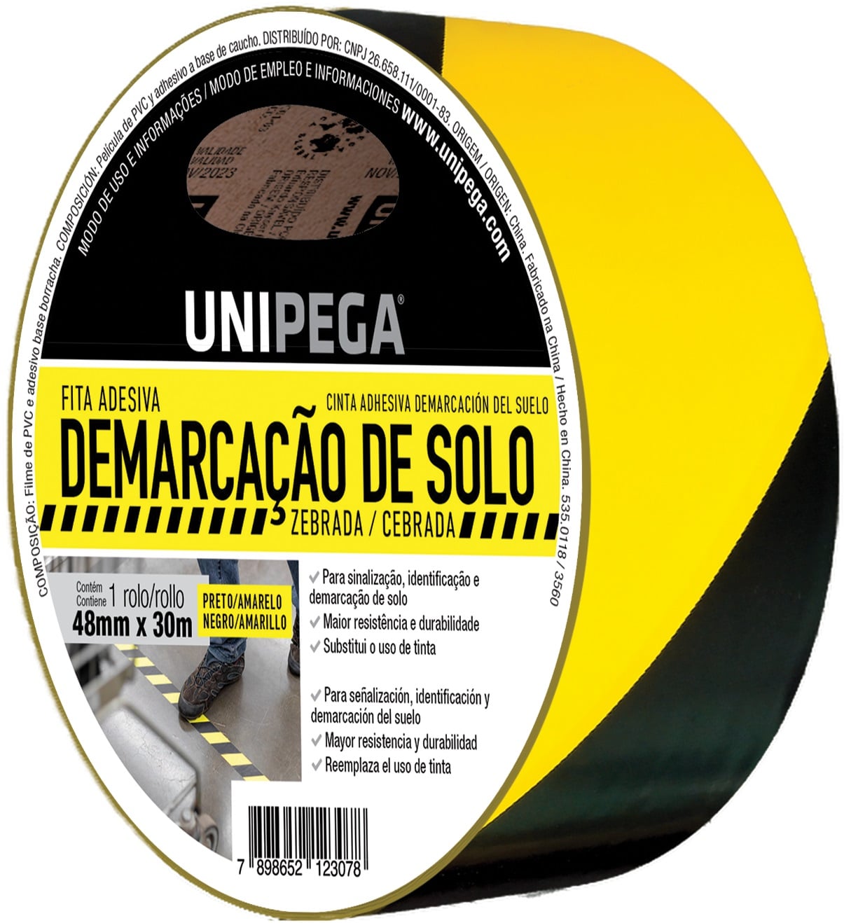 Fita Demarcacao Solo 48mmx30mt Pt/Am