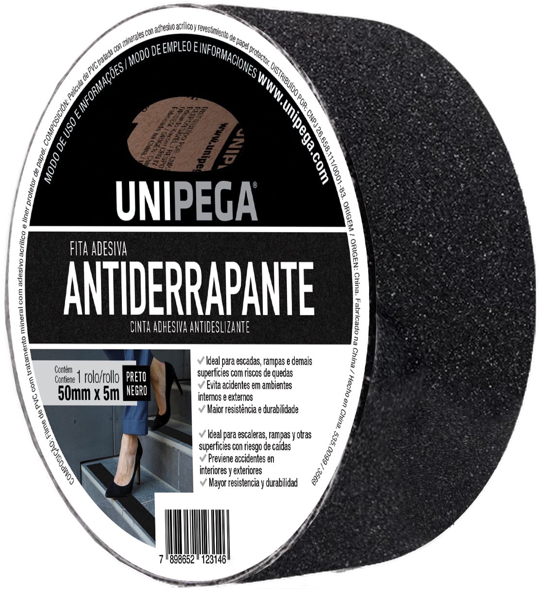 Fita Anti Derrap 50mmx05mt Pt