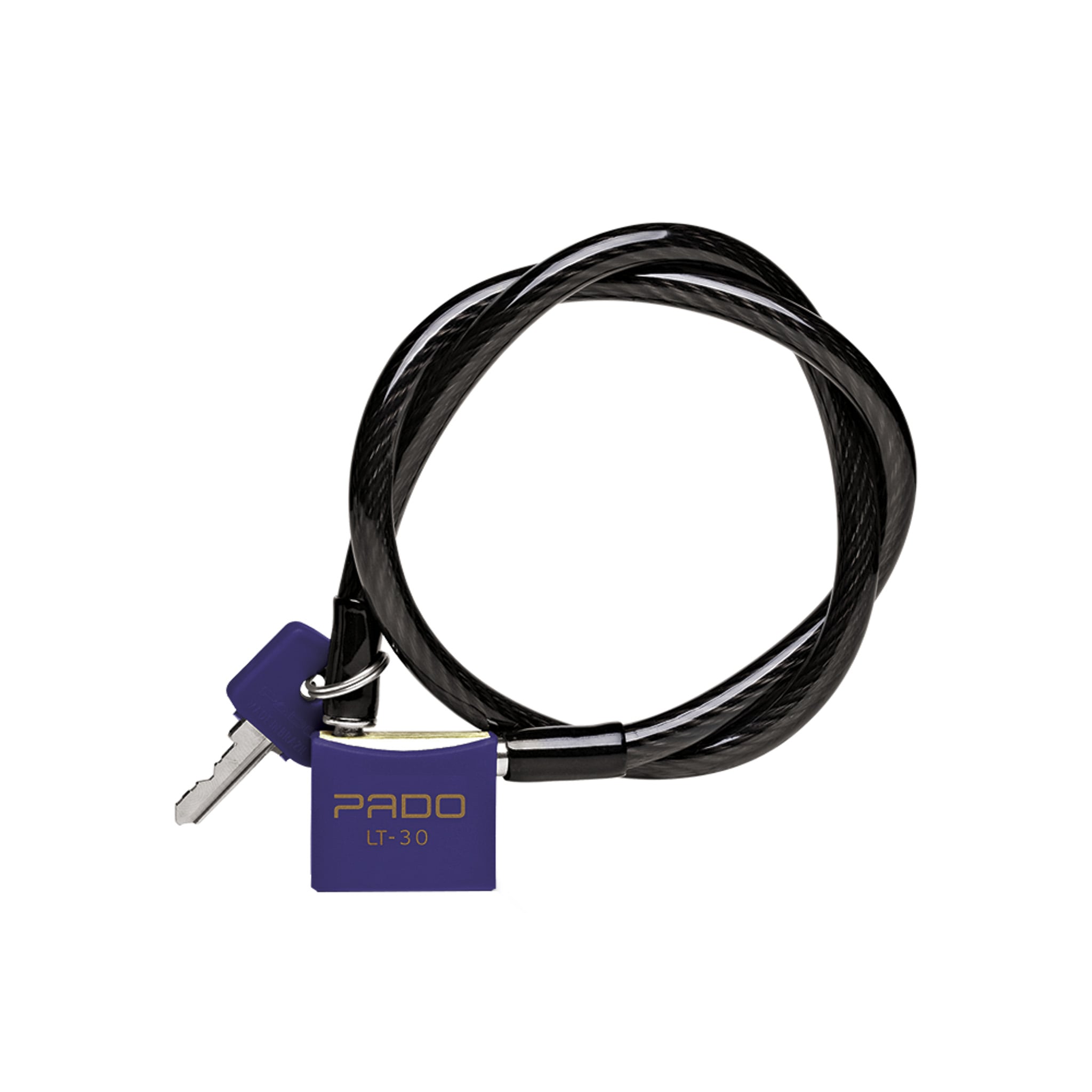 Cadeado Latao Bike 30mm 120cm Az Blist