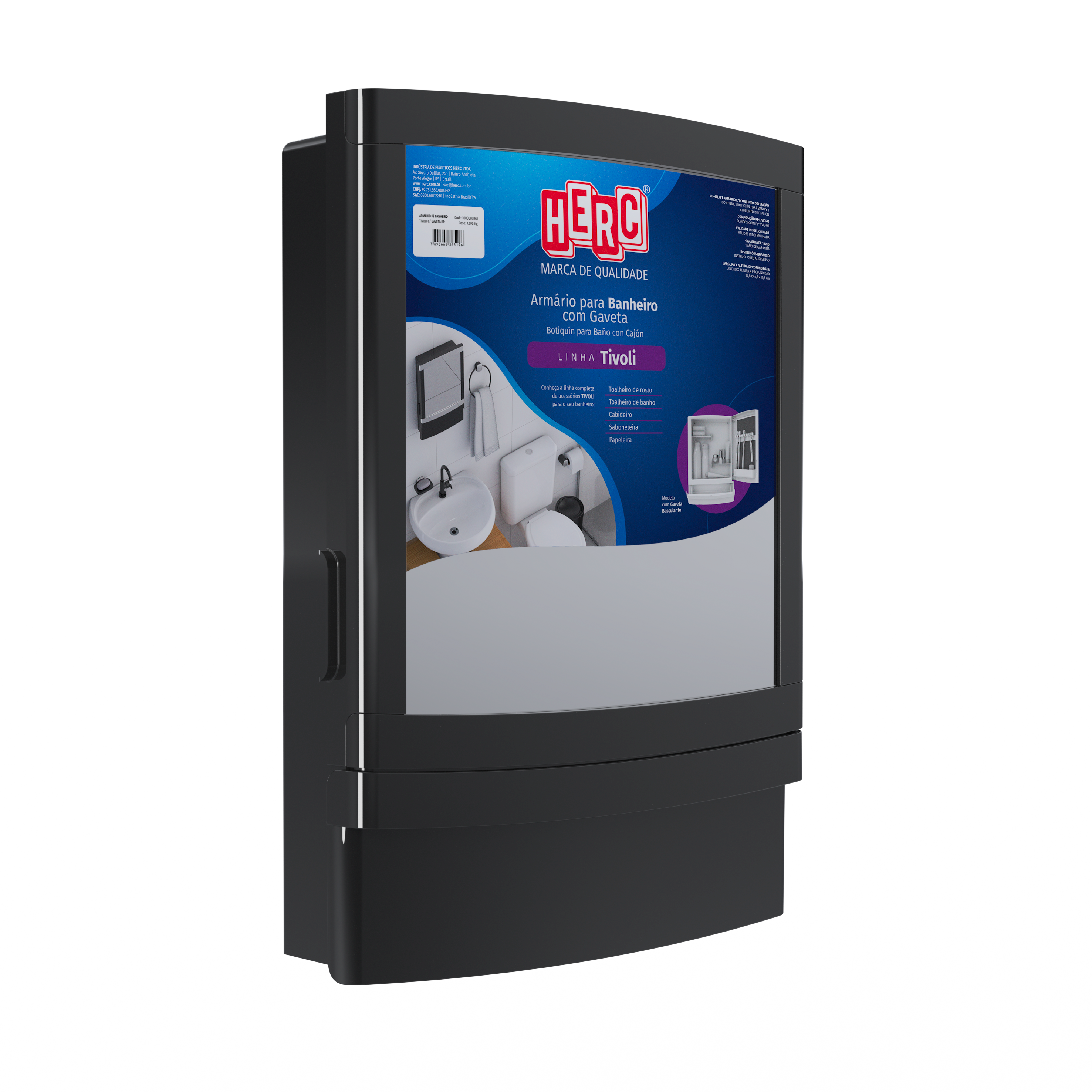 Armario Plast Emb 46x33x11cm C/Gaveta Pt