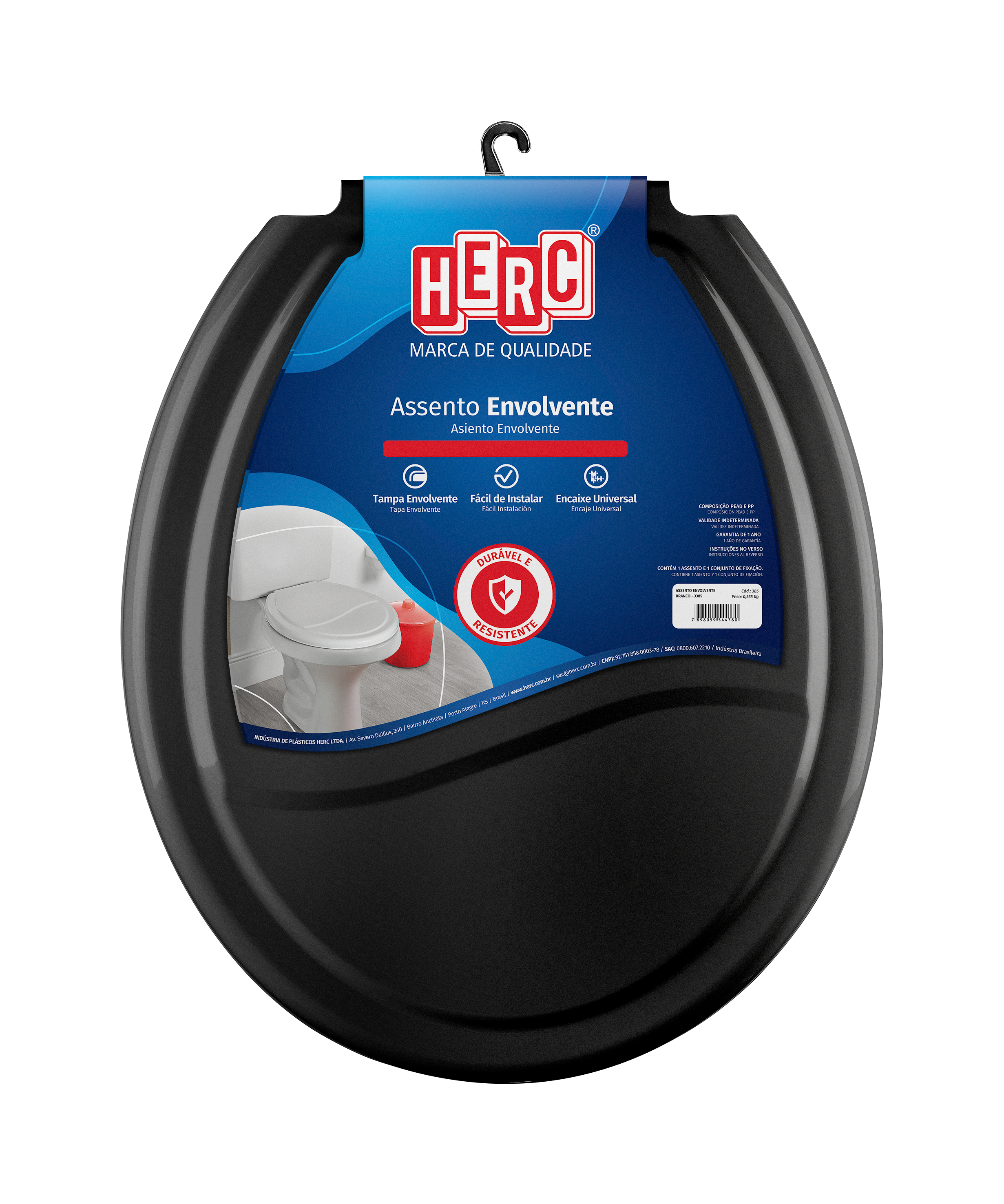 Assento Plast Oval Pt Ideale