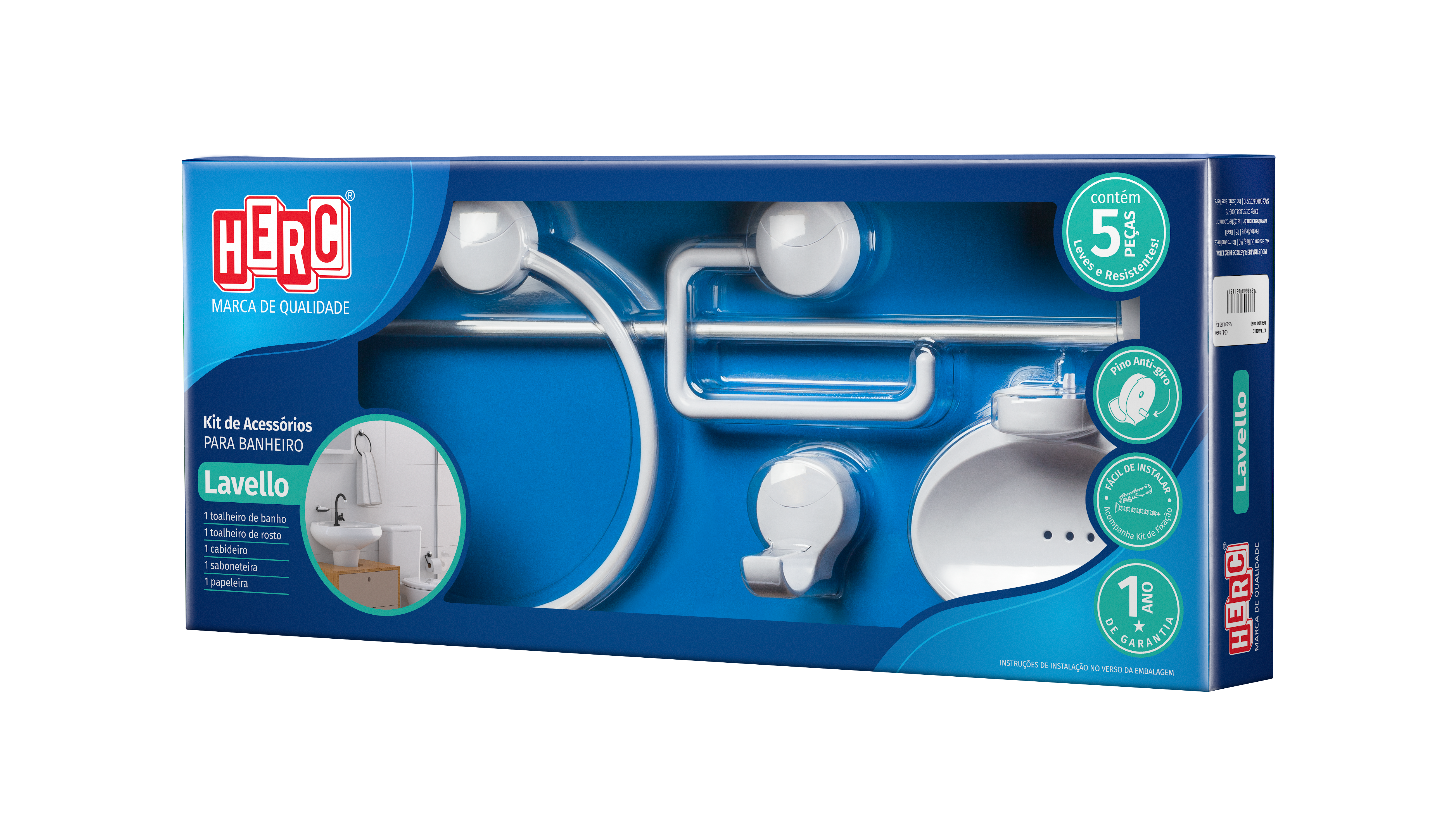 Kit P/Banheiro Abs Br 5pc Lavello