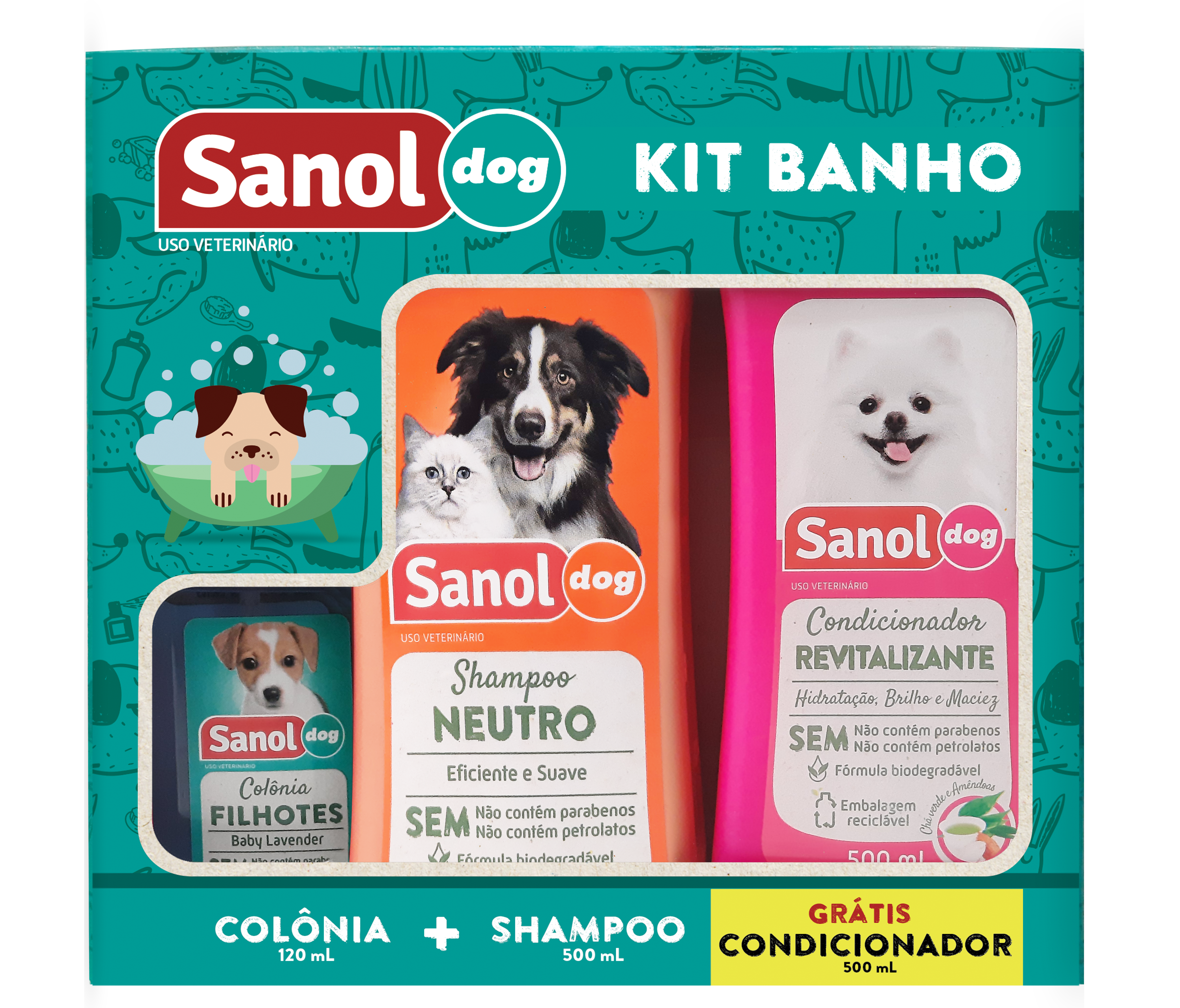 Kit Banho Sanol Dog Prof 3un