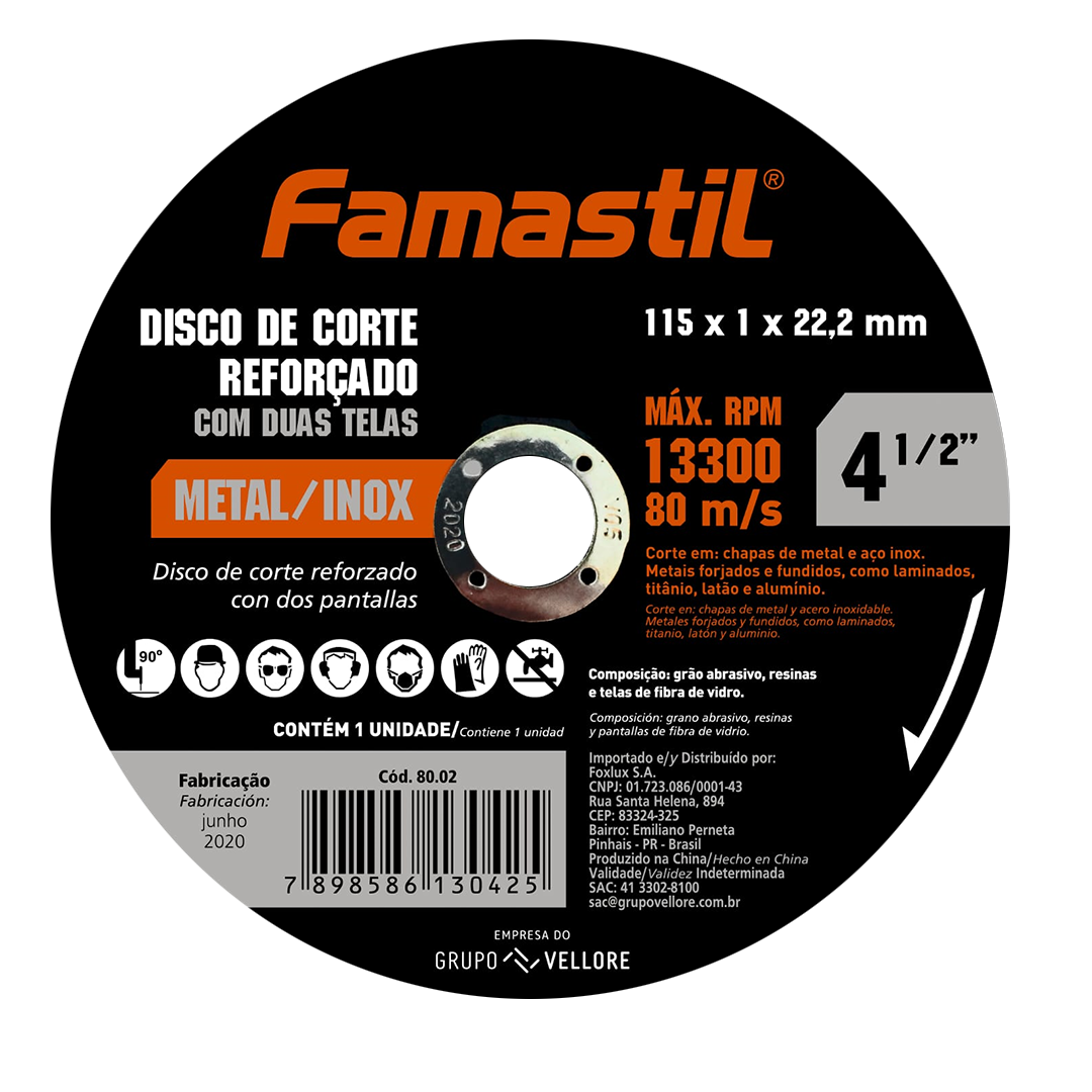 Disco De Corte  4.1/2x3/64x7/8” Inox/Met