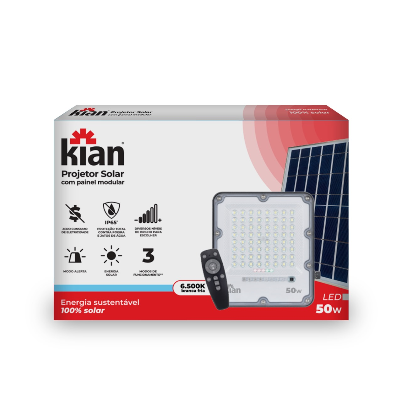 Refletor Led Cz  50w 6,5k Solar