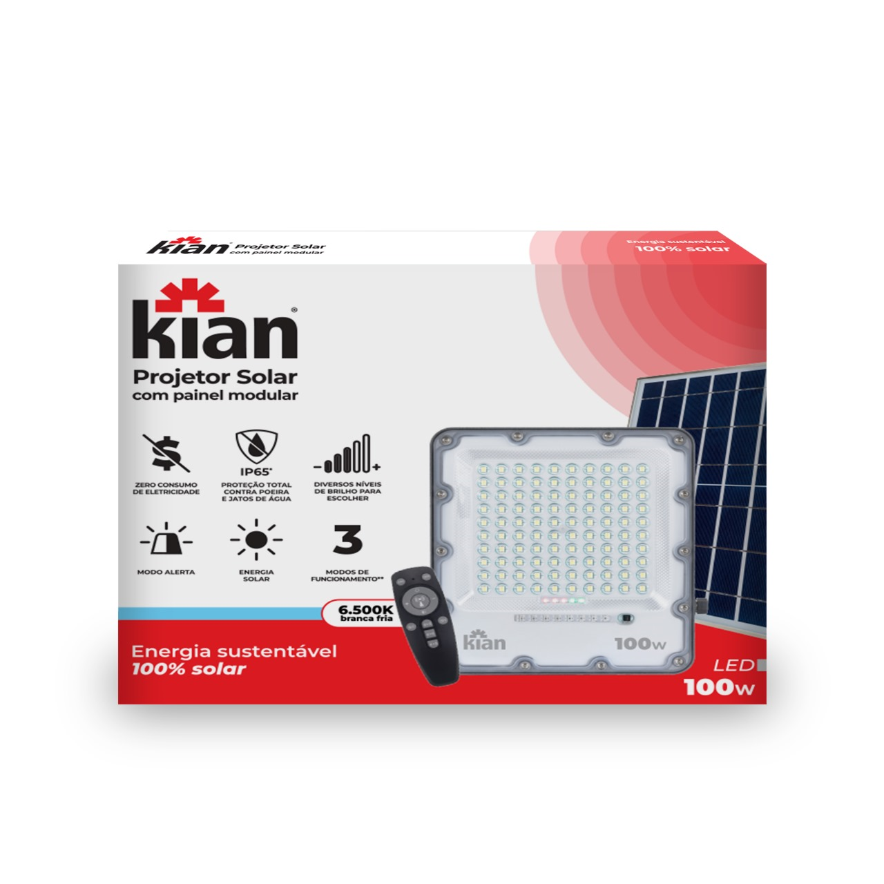 Refletor Led Cz 100w 6,5k Solar