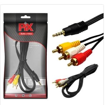 Cabo Audio P3 X 3rca 1,3mt Estereo