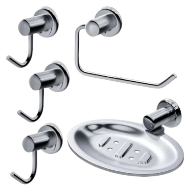 Kit P/Banheiro Metal Cr 5pc Turim