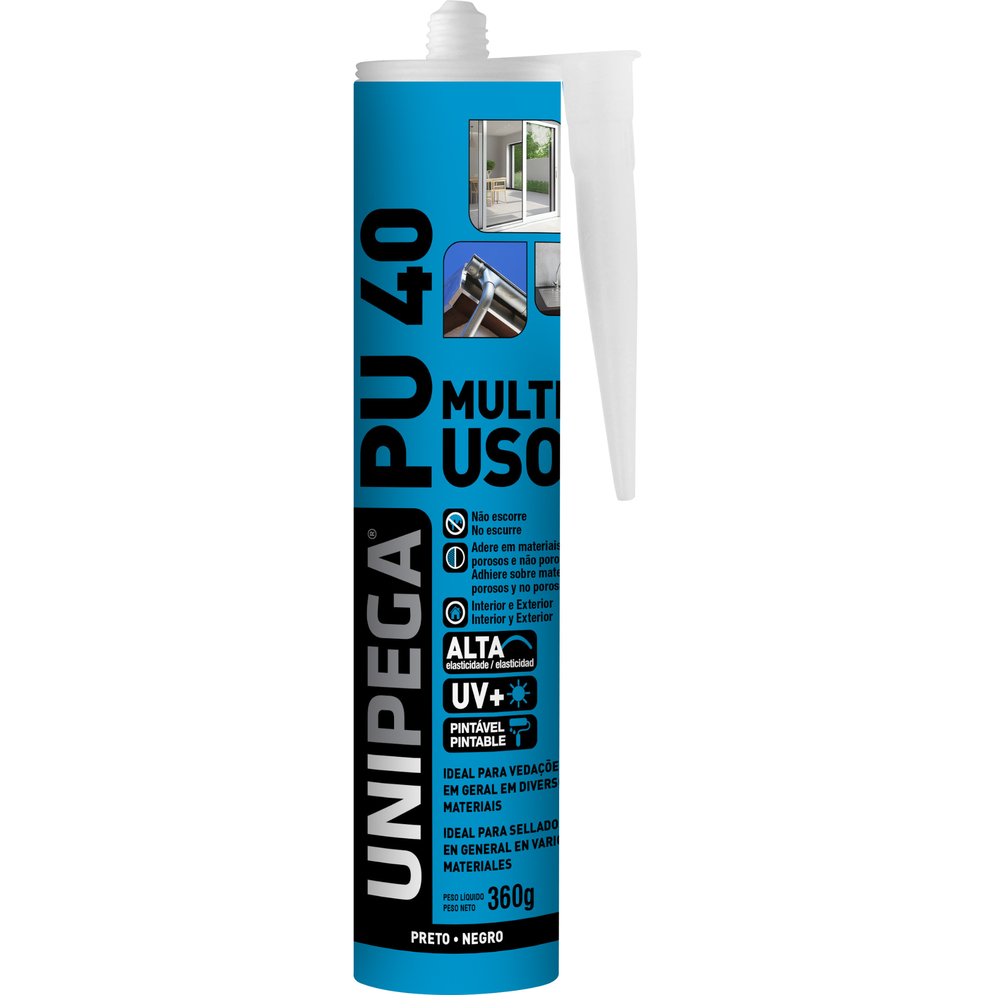 Selante Pu Preto 360gr Pu40
