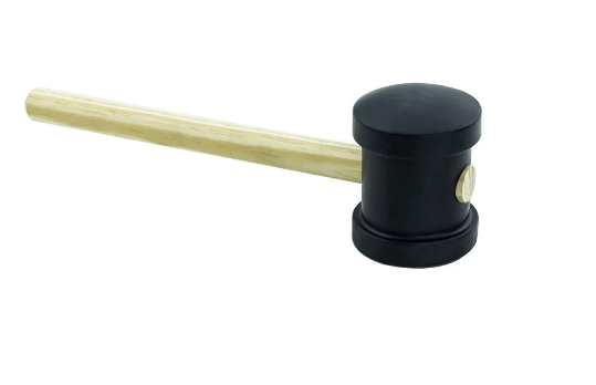 Martelo Borracha 60mm Pt Cabo Madeira