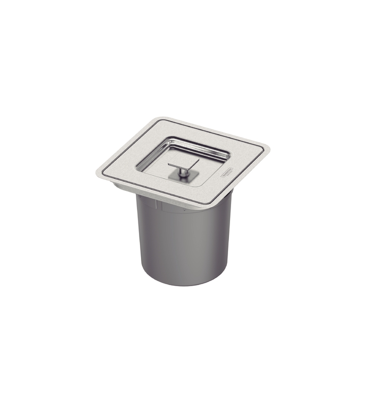 Lixeira Inox Embutir Clean Square 5lts