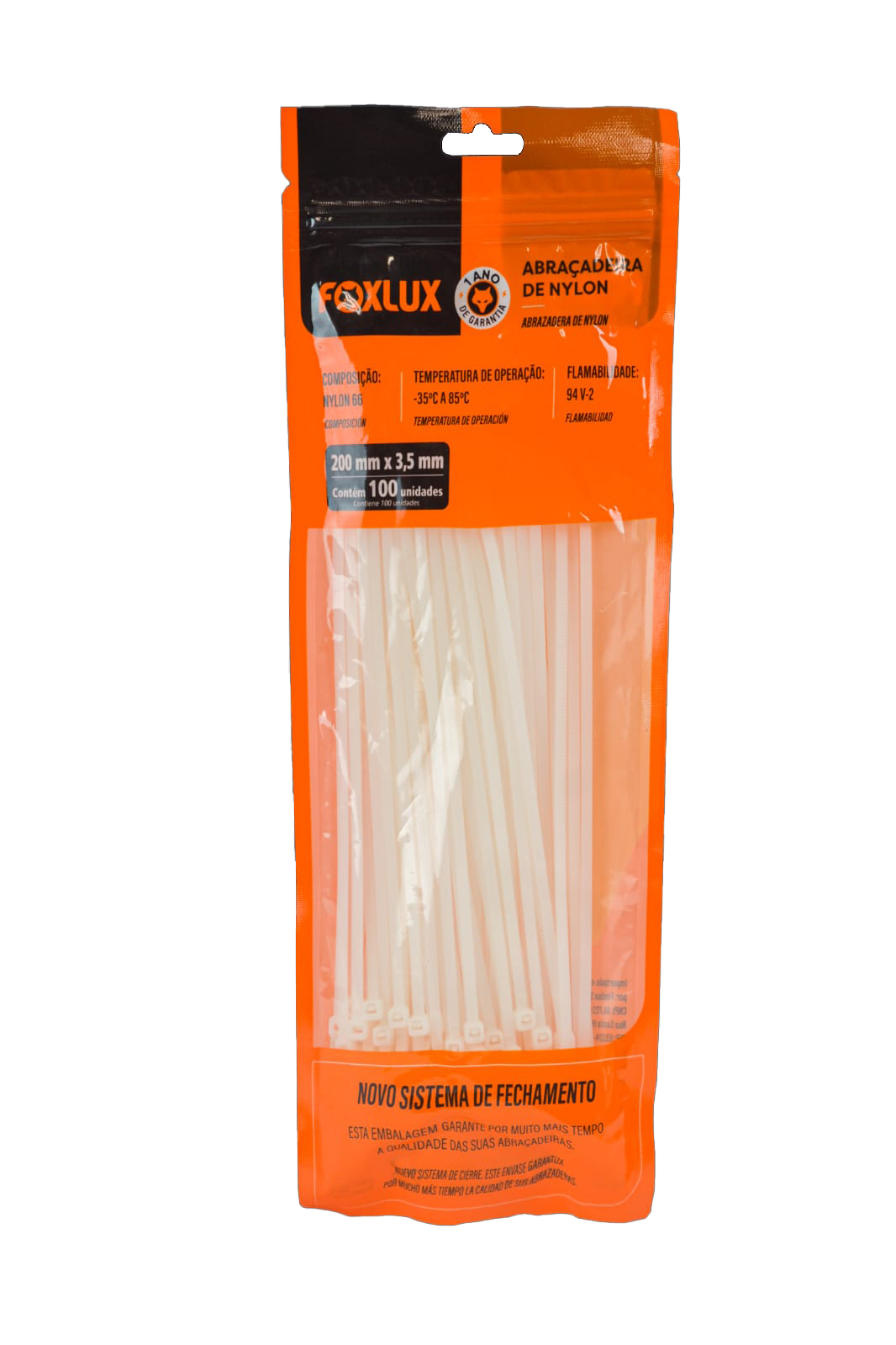 Abracadeira Nylon Br 200x3,5mm 100un