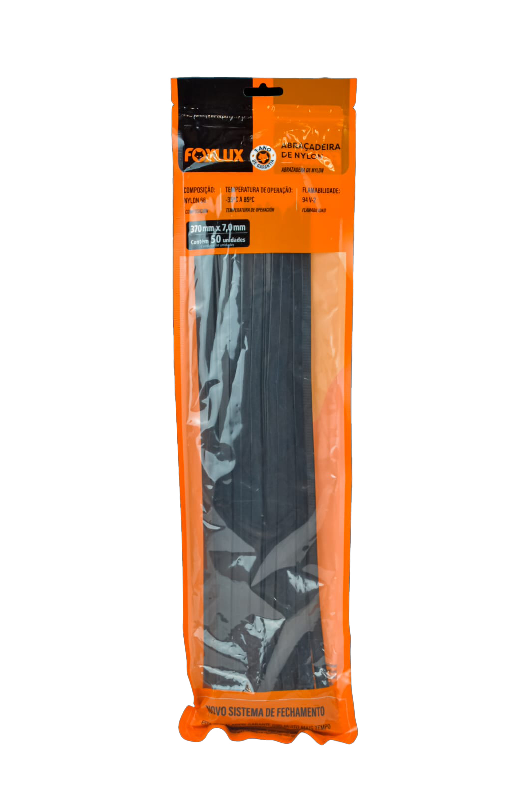 Abracadeira Nylon Pr 370x7,0mm 50un