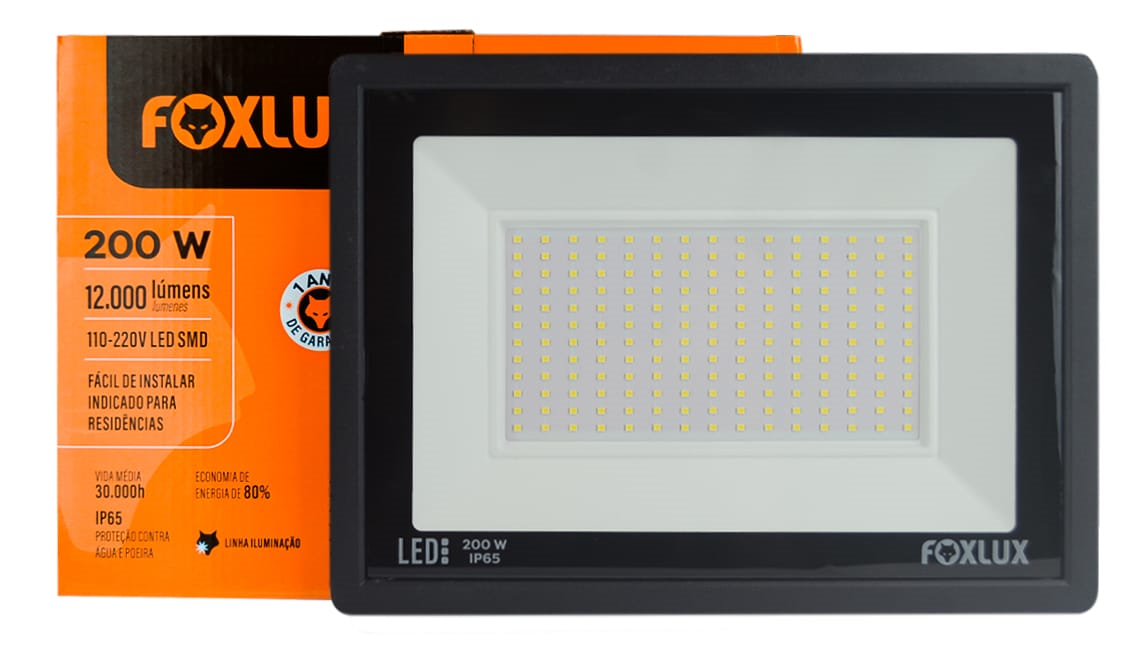 Refletor Led Pt 200w 6,5k Slim
