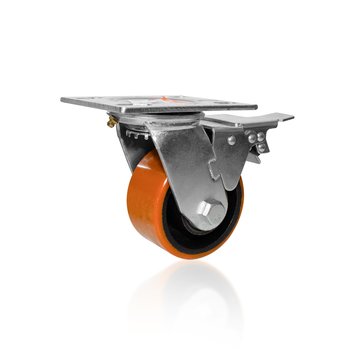 Rodizio Girat 4” Pu Ref Laranj S/Freio
