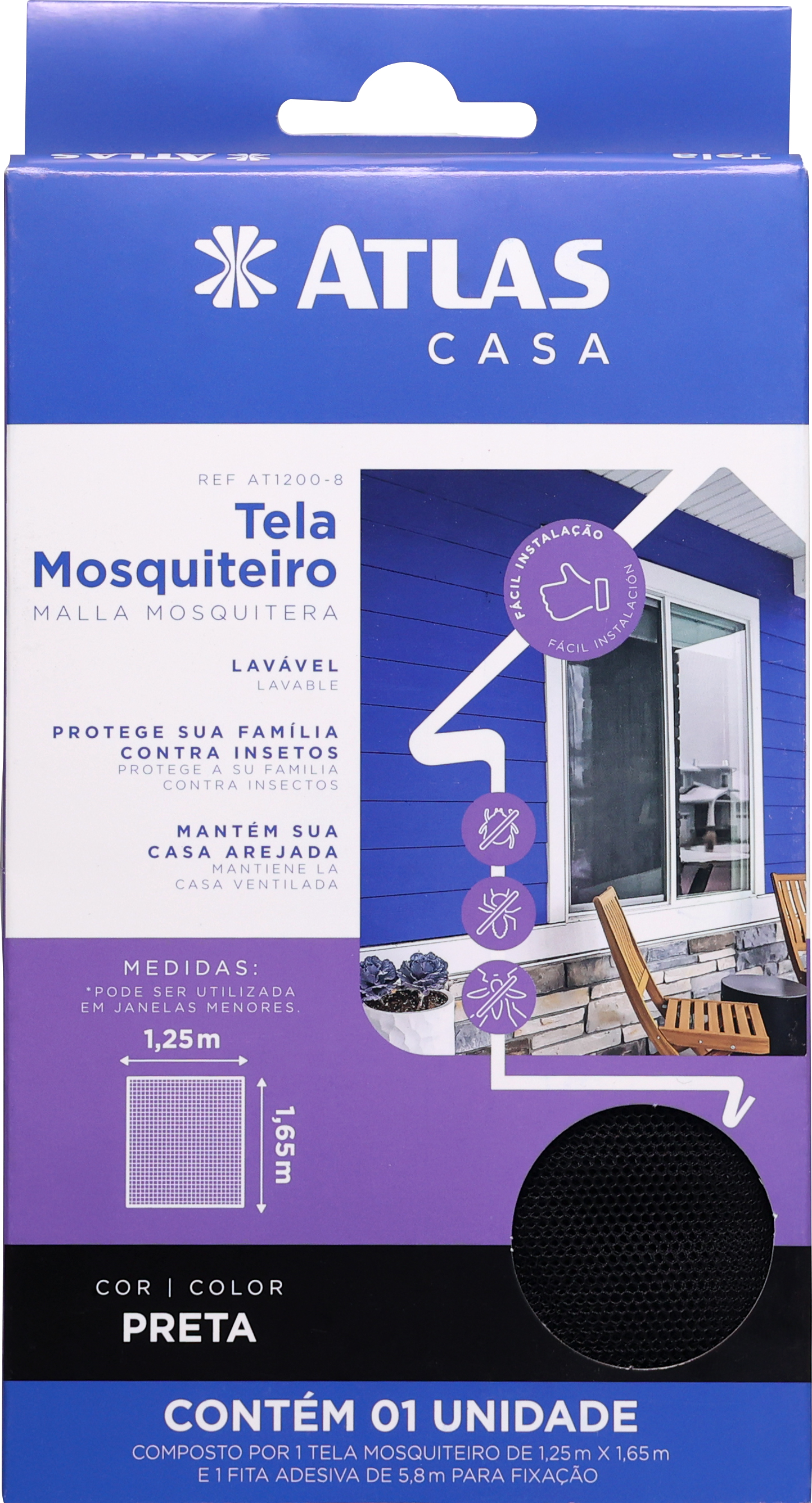 Tela Mosquiteiro 1,25x1,65mt Pr