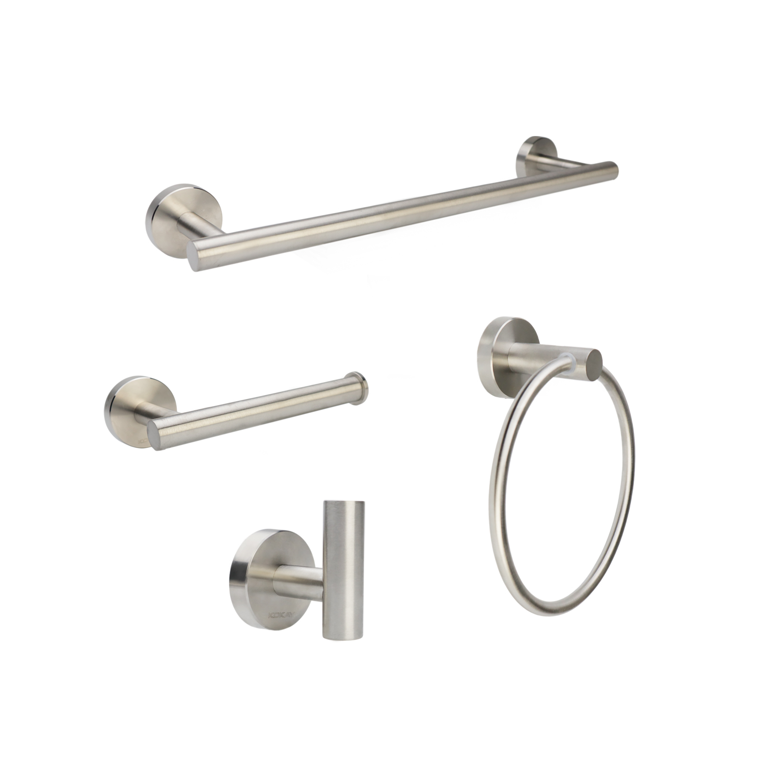 Kit P/Banheiro Inox Escovado 4pc Luxo