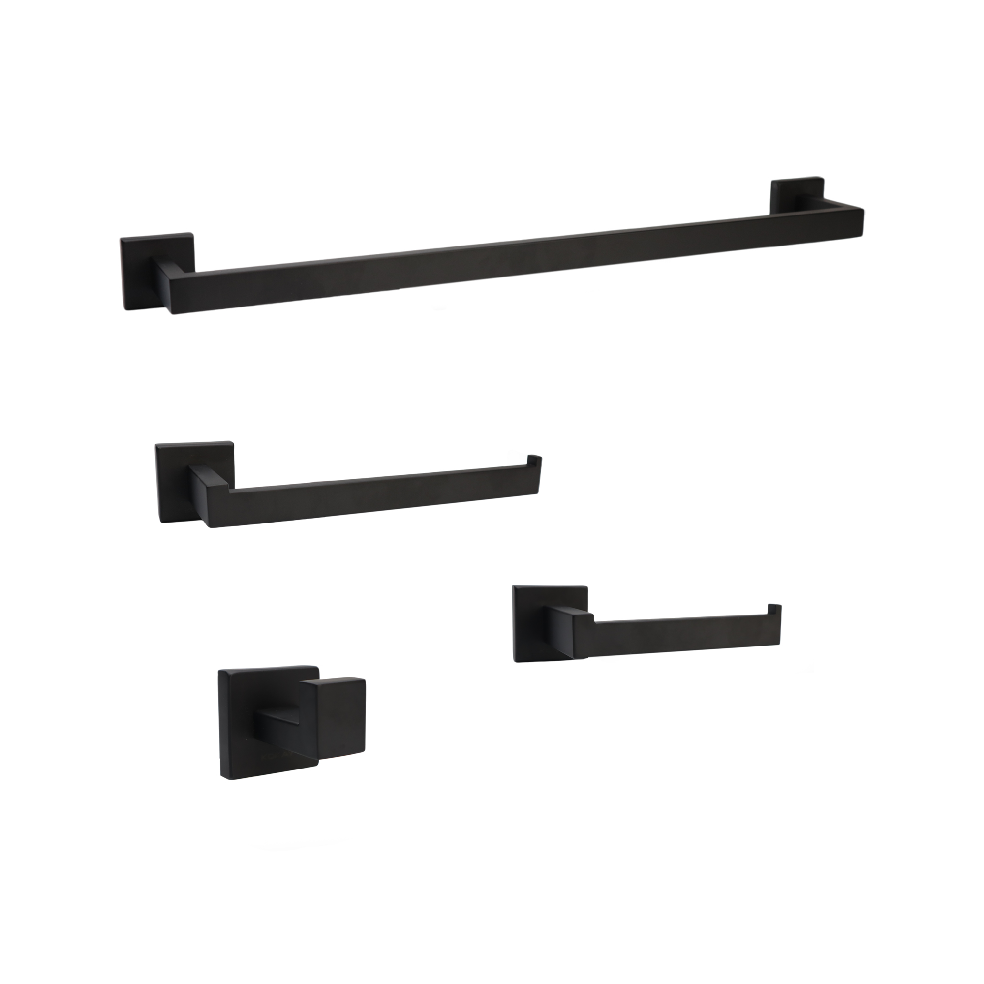 Kit P/Banheiro Inox Escov Pt 4pc Quad