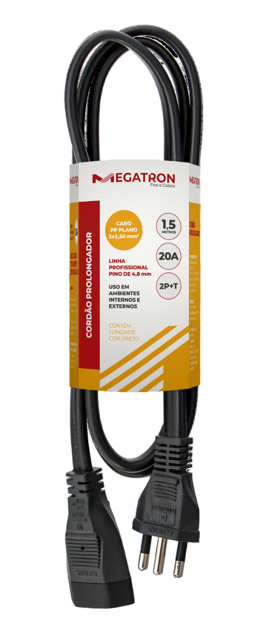 Cordao Prolong Pp 3x2,5mm 1,5mt Pt