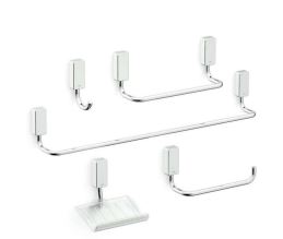 Kit P/Banheiro Metal Cr 5 Pcs One