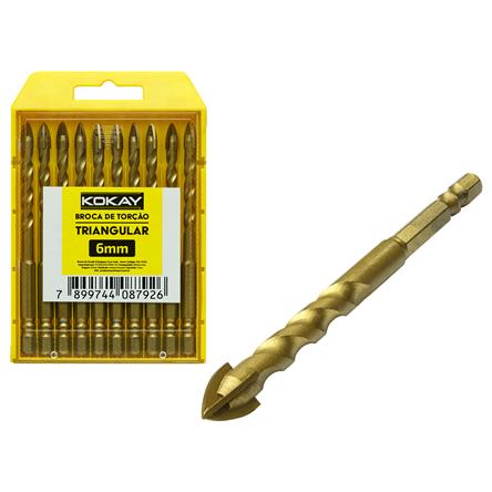 Broca Torcao Fura Tudo Triang Aco 6,0mm