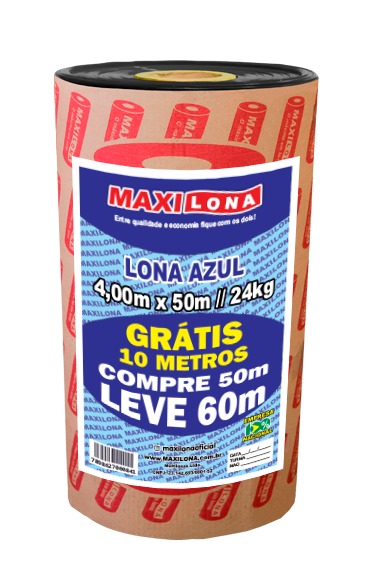 Lona Azul 4x50mt 24kg  + 10mt Gratis