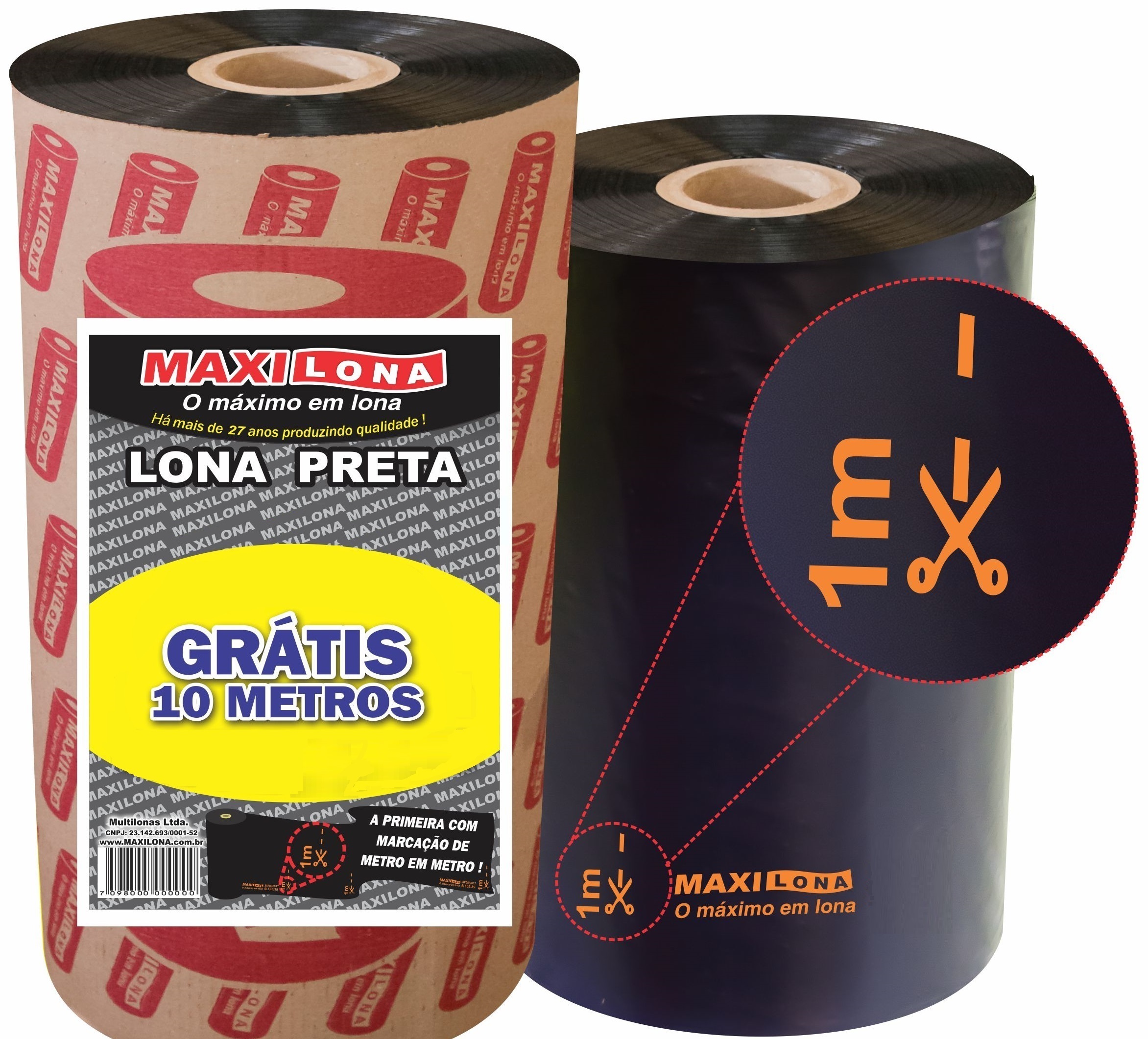 Lona Preta 8x50mt 36kg + 10mt Gratis
