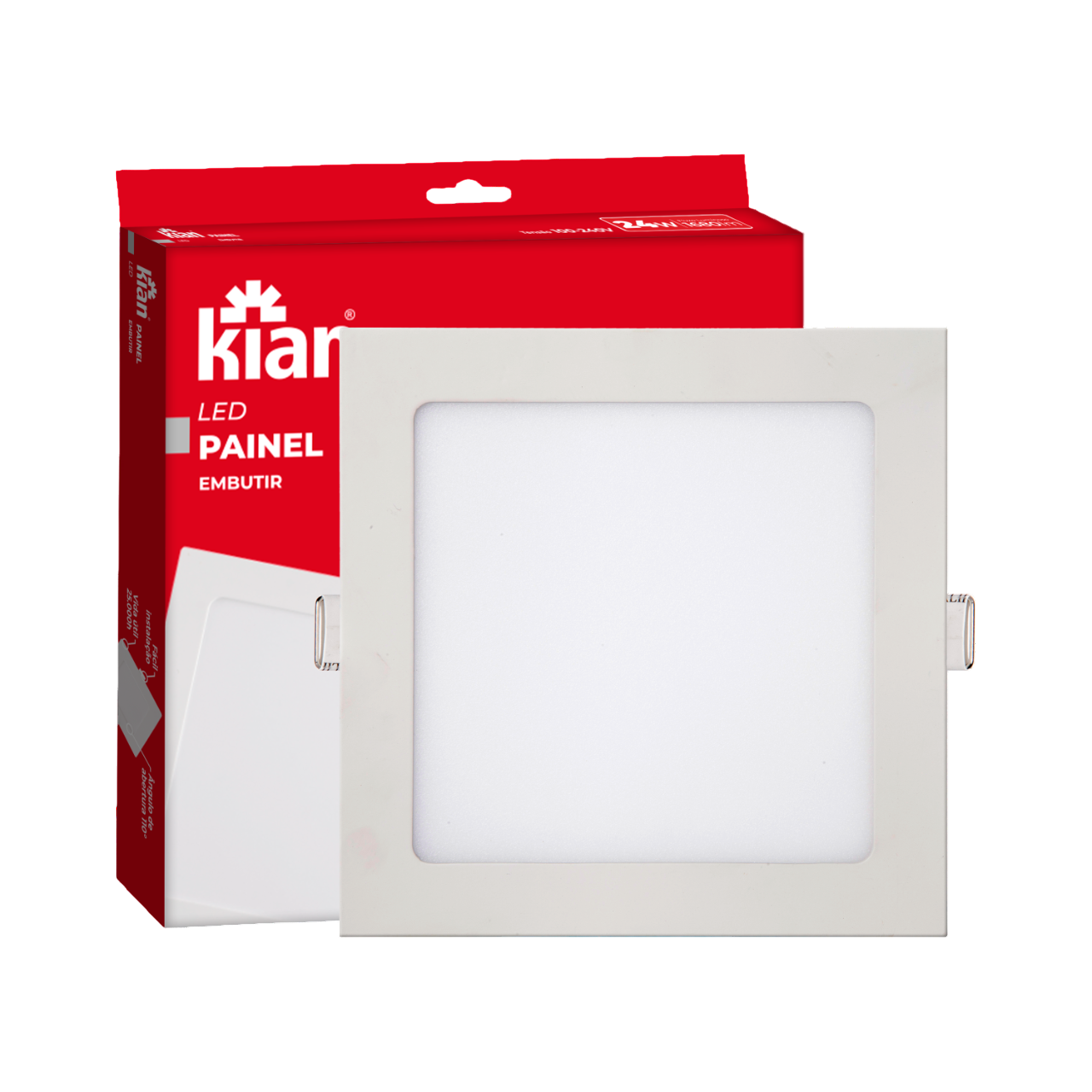 Painel Led Emb Quad 29,3cm 24w 6k Br Eco