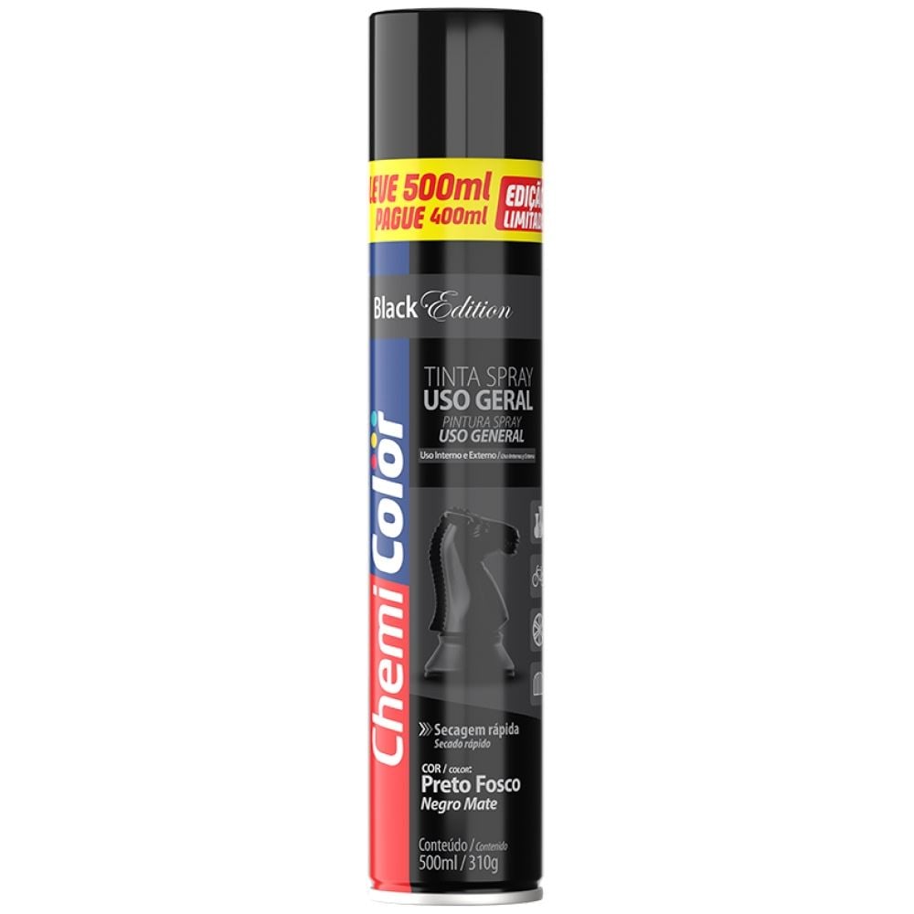 Tinta Spray U.G Preto Fo 500ml 310gr