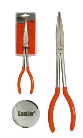Alicate Bico Meia Cana Reto 11” Longo
