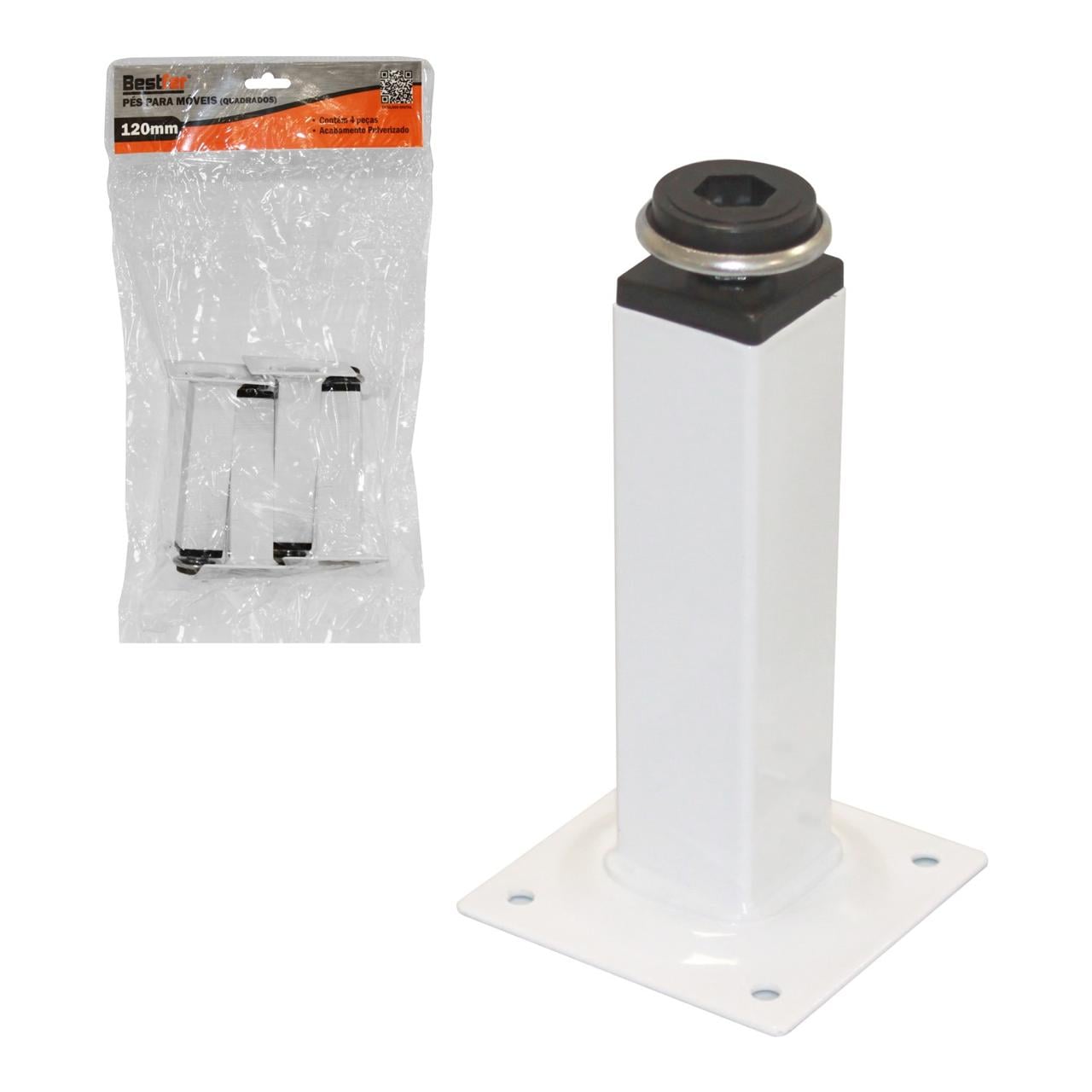Pes P/Moveis Pp Quad Br 12cm C/04pc