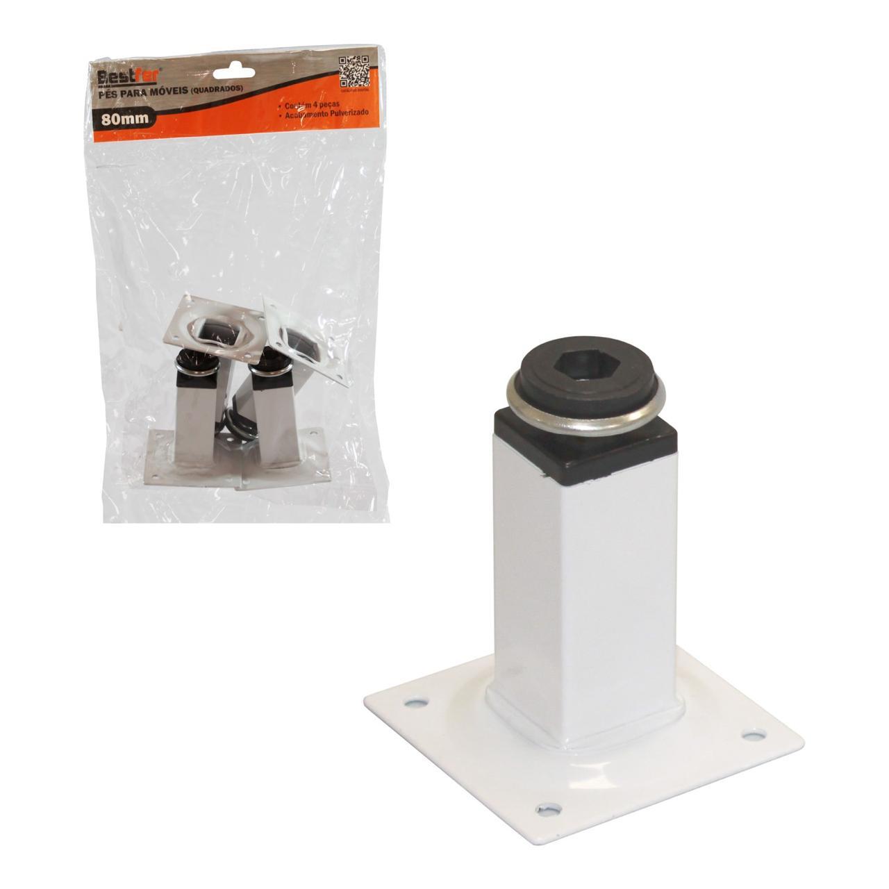 Pes P/Moveis Pp Quad Br 08cm C/04pc