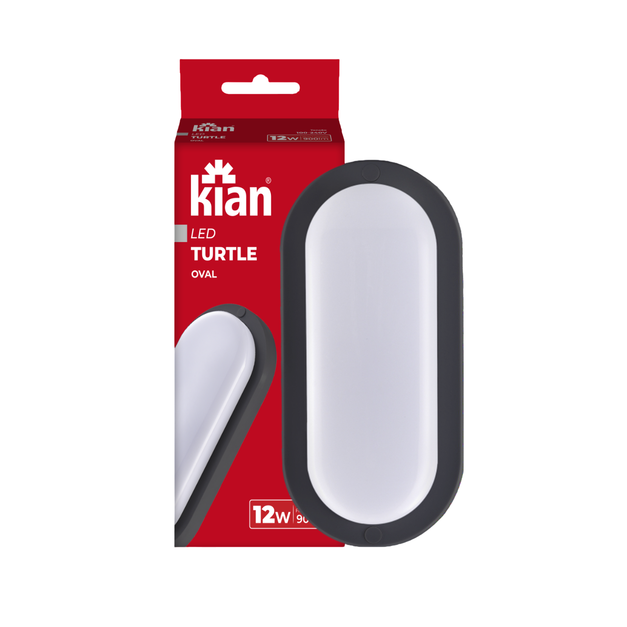 Tartaruga Led Plastica Oval 12w 6,5k Pt