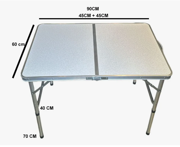 Mesa Dobravel Aluminio 90x45x60cm Dob