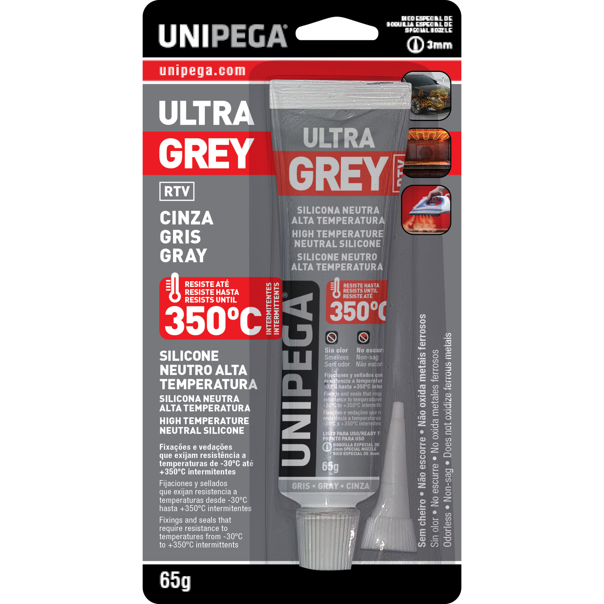 Silicone Alta Temperatura Cinza 65gr