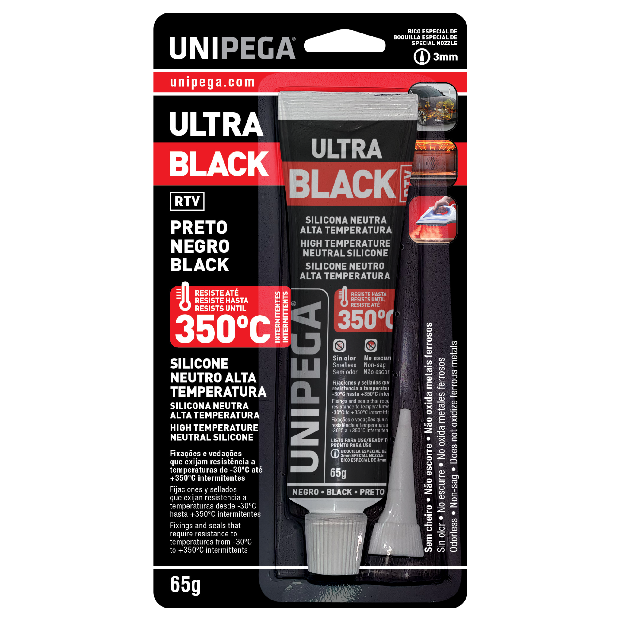 Silicone Alta Temperatura Preto 65gr