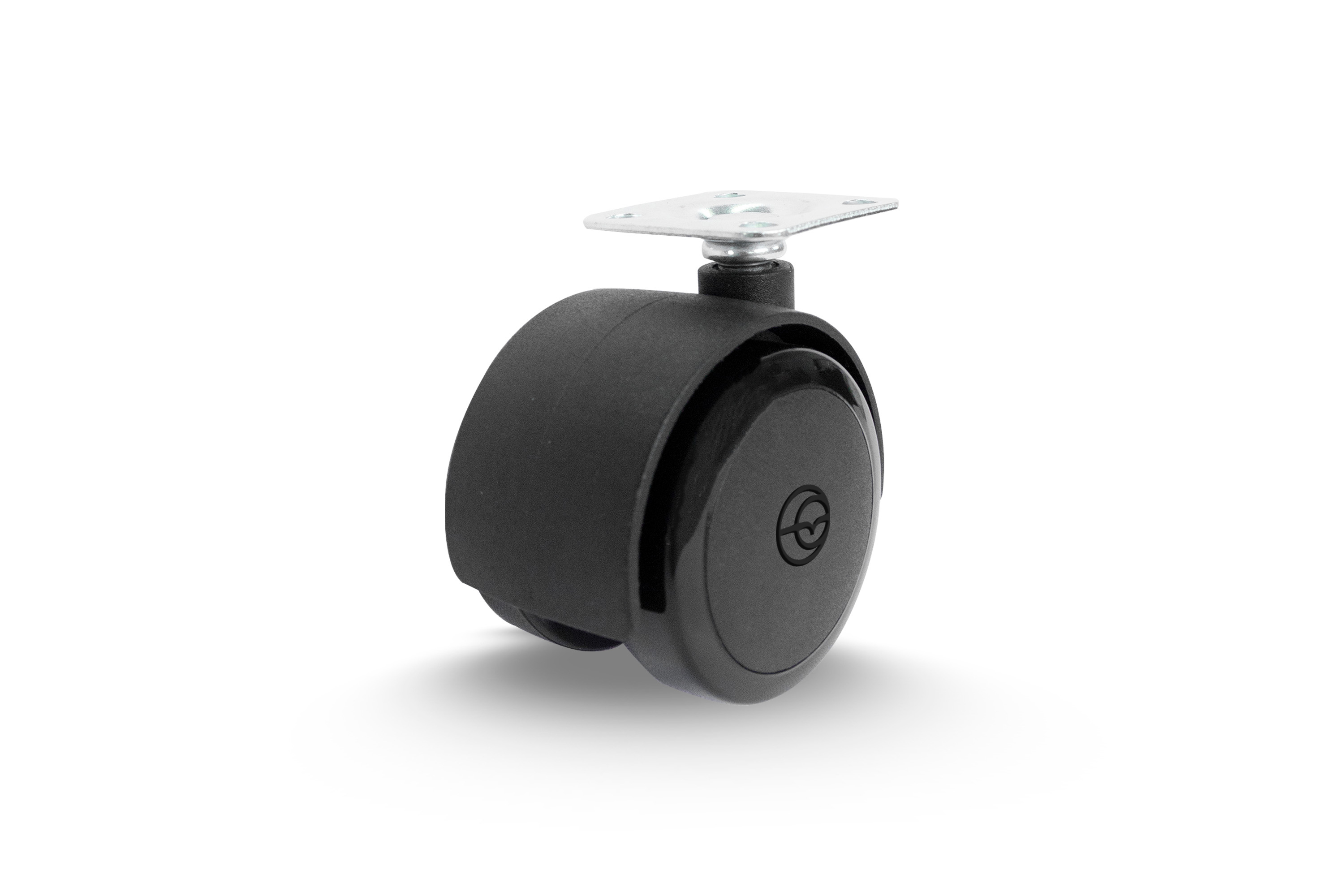 Rodizio Girat 50mm Pvc Preto Placa S/Fre