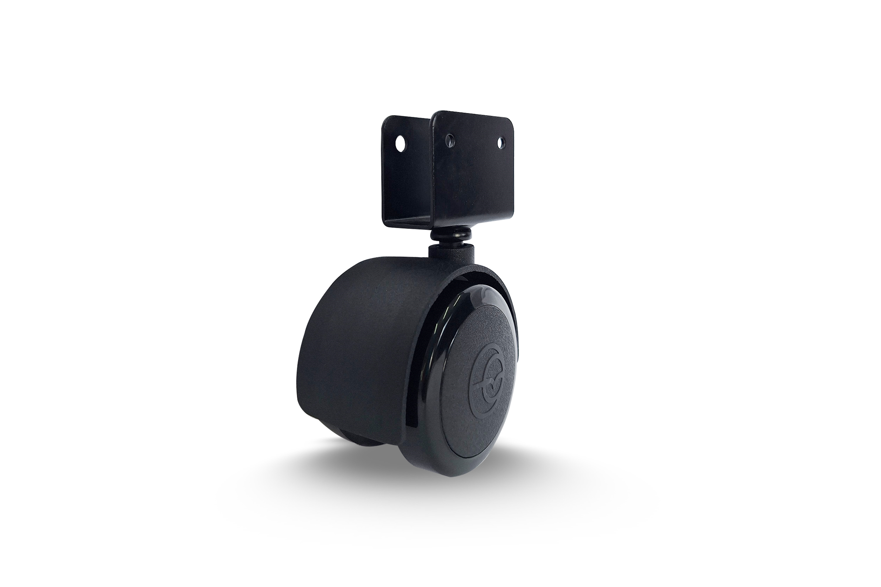 Rodizio Girat 50mm Placa U Pvc Preto S/F