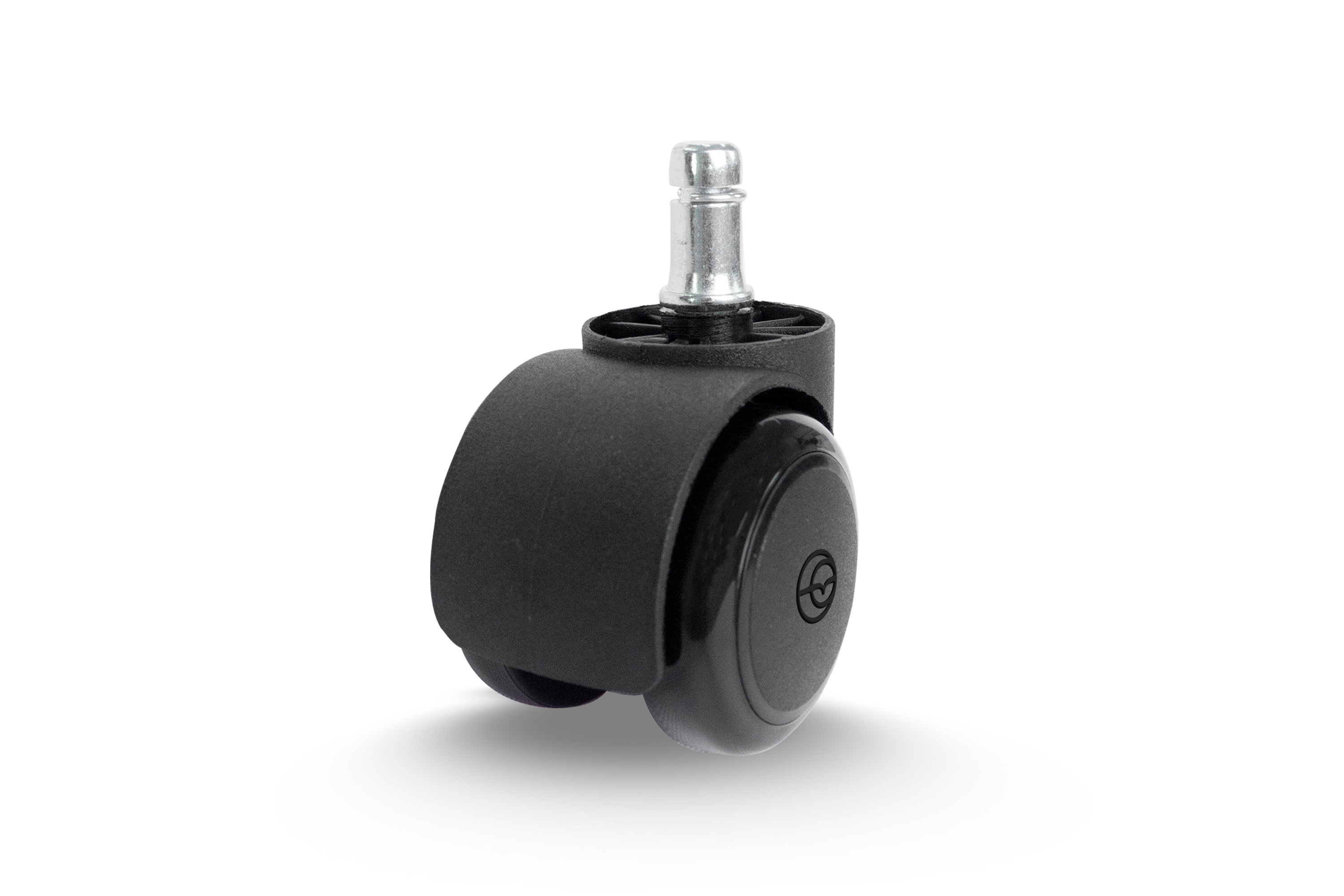 Rodizio Girat 50mm Espiga Lisa Pvc Preto