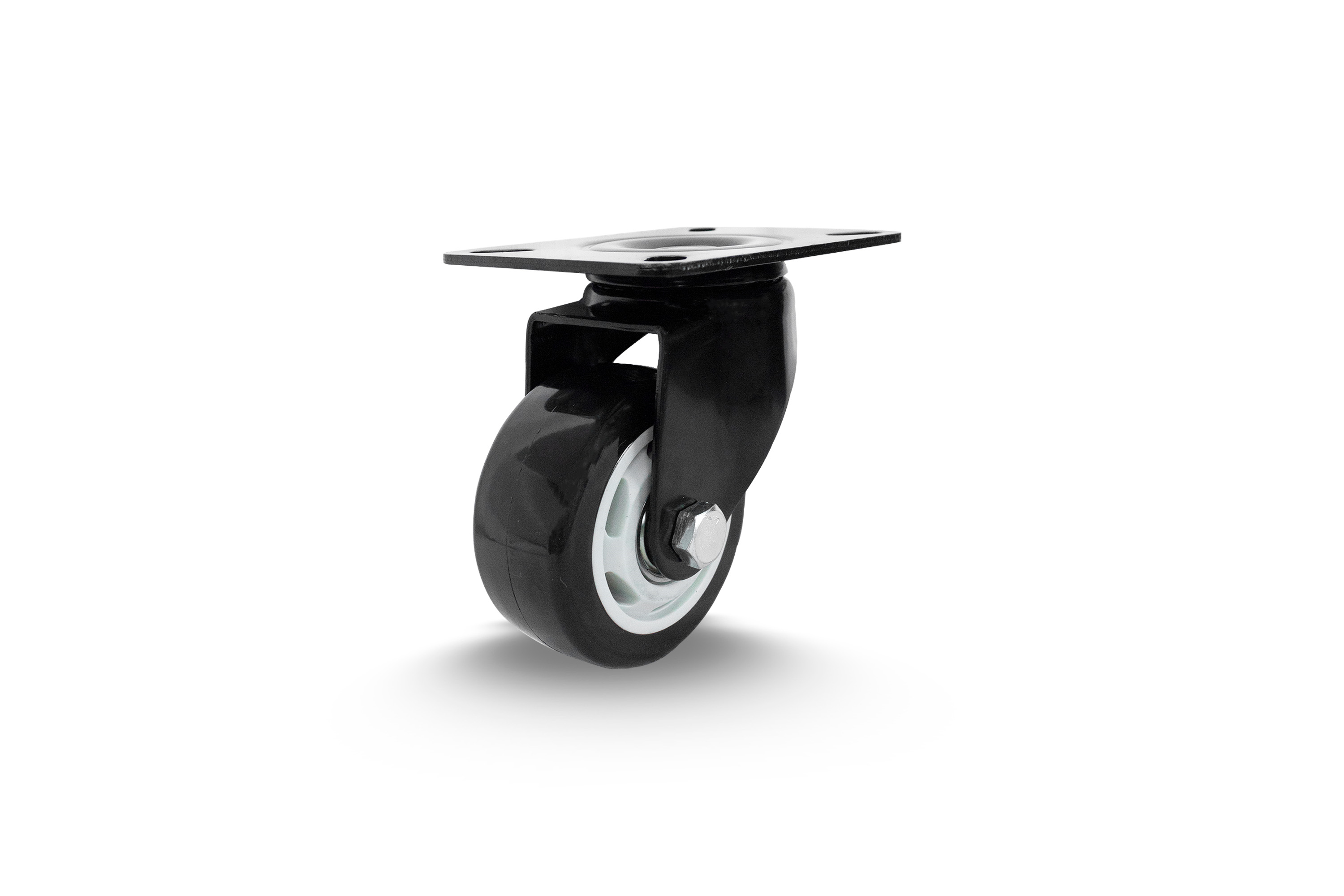 Rodizio Girat 75mm Pvc Preto S/Freio