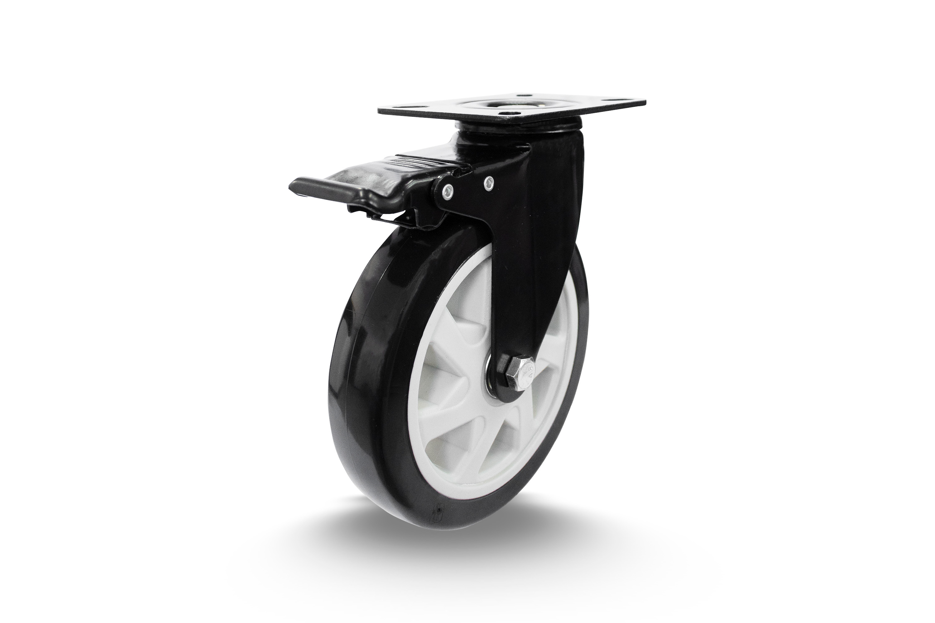 Rodizio Girat 100mm Pvc Preto C/Freio